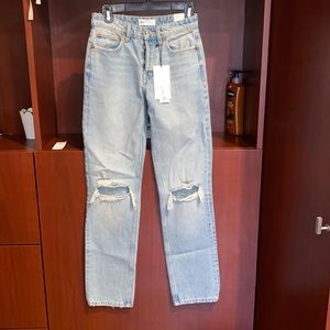 Zara straight leg ripped jeans